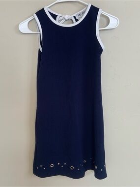 Vintage 90s Retro Amy Byer Sailor Dress Alt Keyhole Back Grommeti Girls 8
